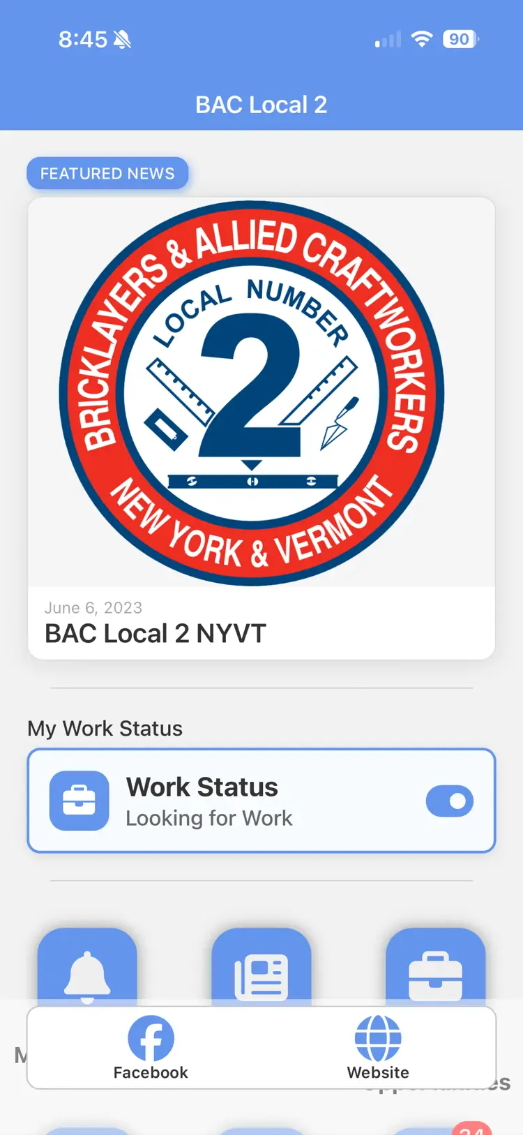 UnionConnect app - BAC Local 2 with work status